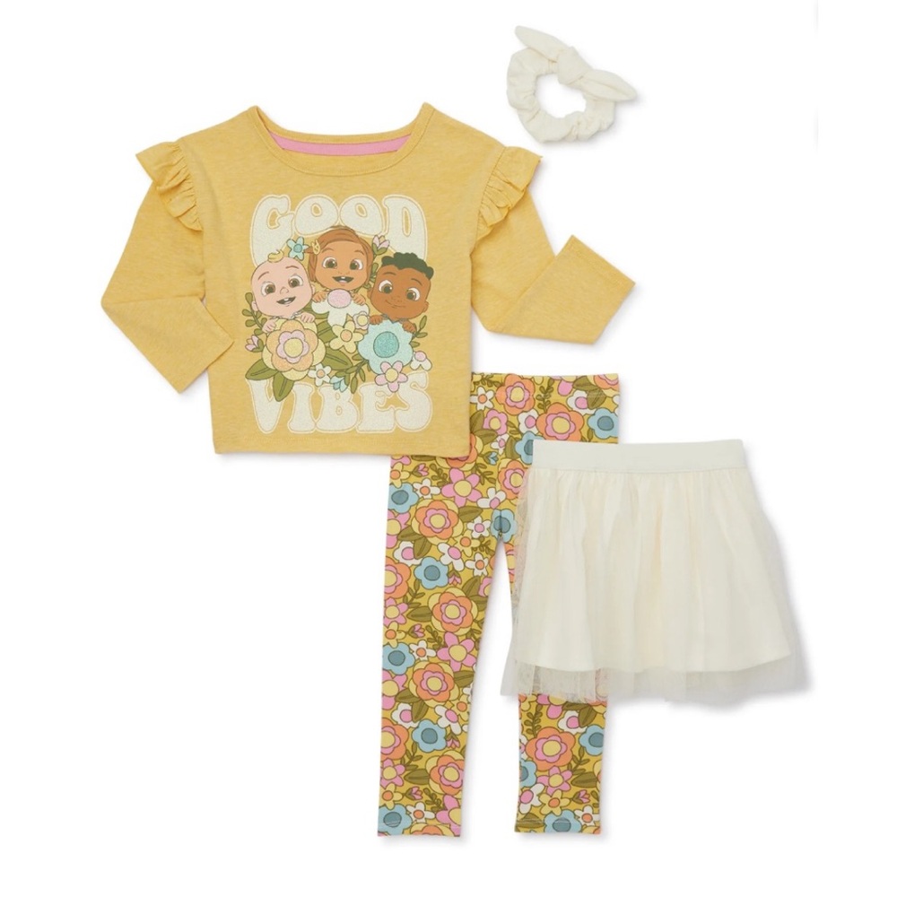 Cocomelon Toddler Girl Set, 4-Piece
